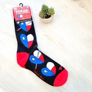 💕 NWT Locals Only Unisex Crew Socks Texas Lovers OS